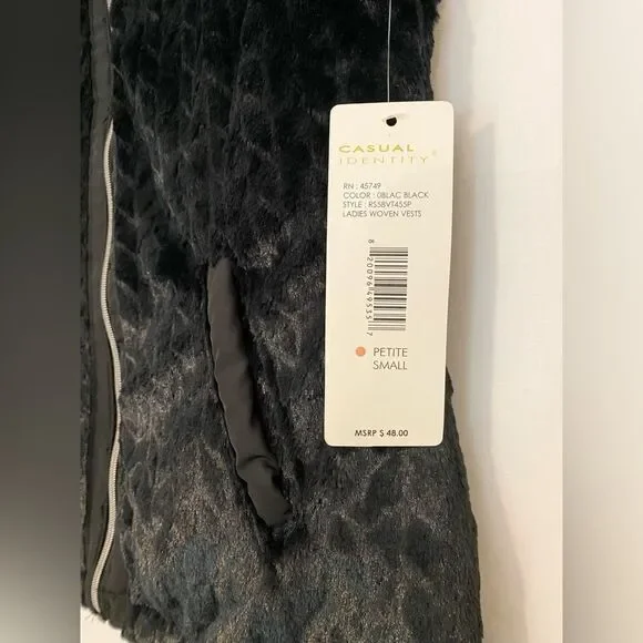 NWT Casual Identity Reversible Faux Fur Vest size SP - Picture 4 of 10